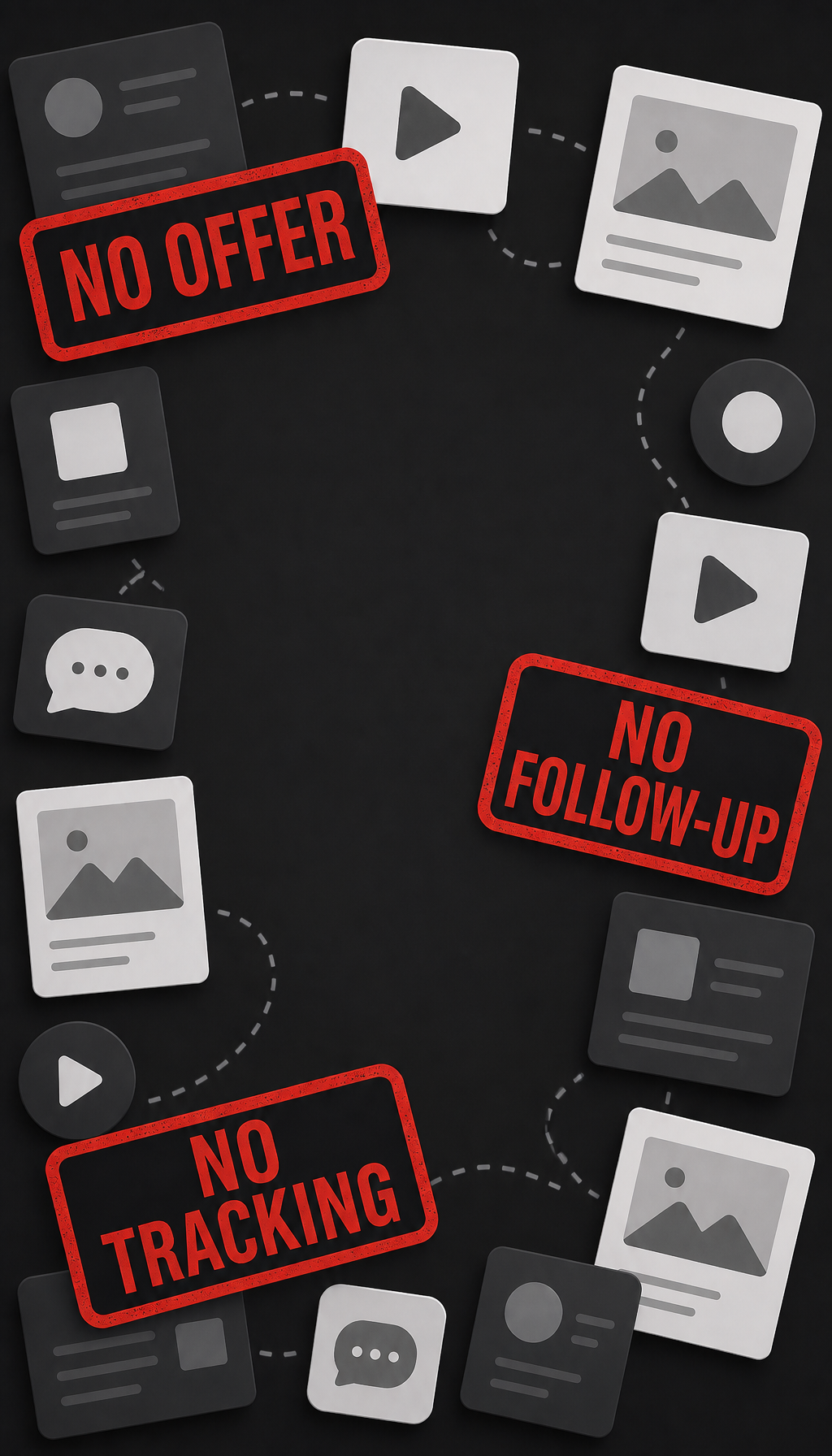 Content with no offer, no follow-up and no tracking
